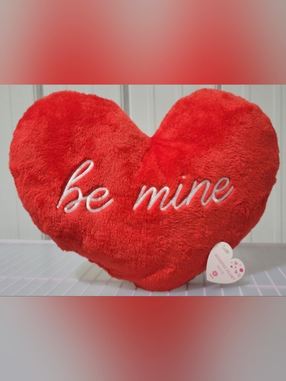 Be Mine Red Heart Plush Pillow - Soft Decorative Accent